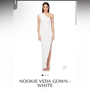 Nookie Gold Sequin Embellished One Shoulder Veda Gown Maxi Dress ✨ Small NWOT